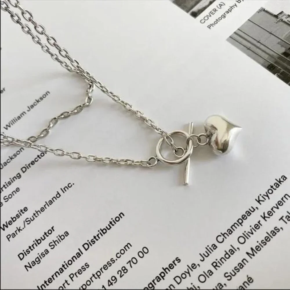 LOVE HEART 925 STERLING SILVER PENDANT NECKLACE, NICE NECKLACE, CUTE NECKLACE - Picture 5 of 6